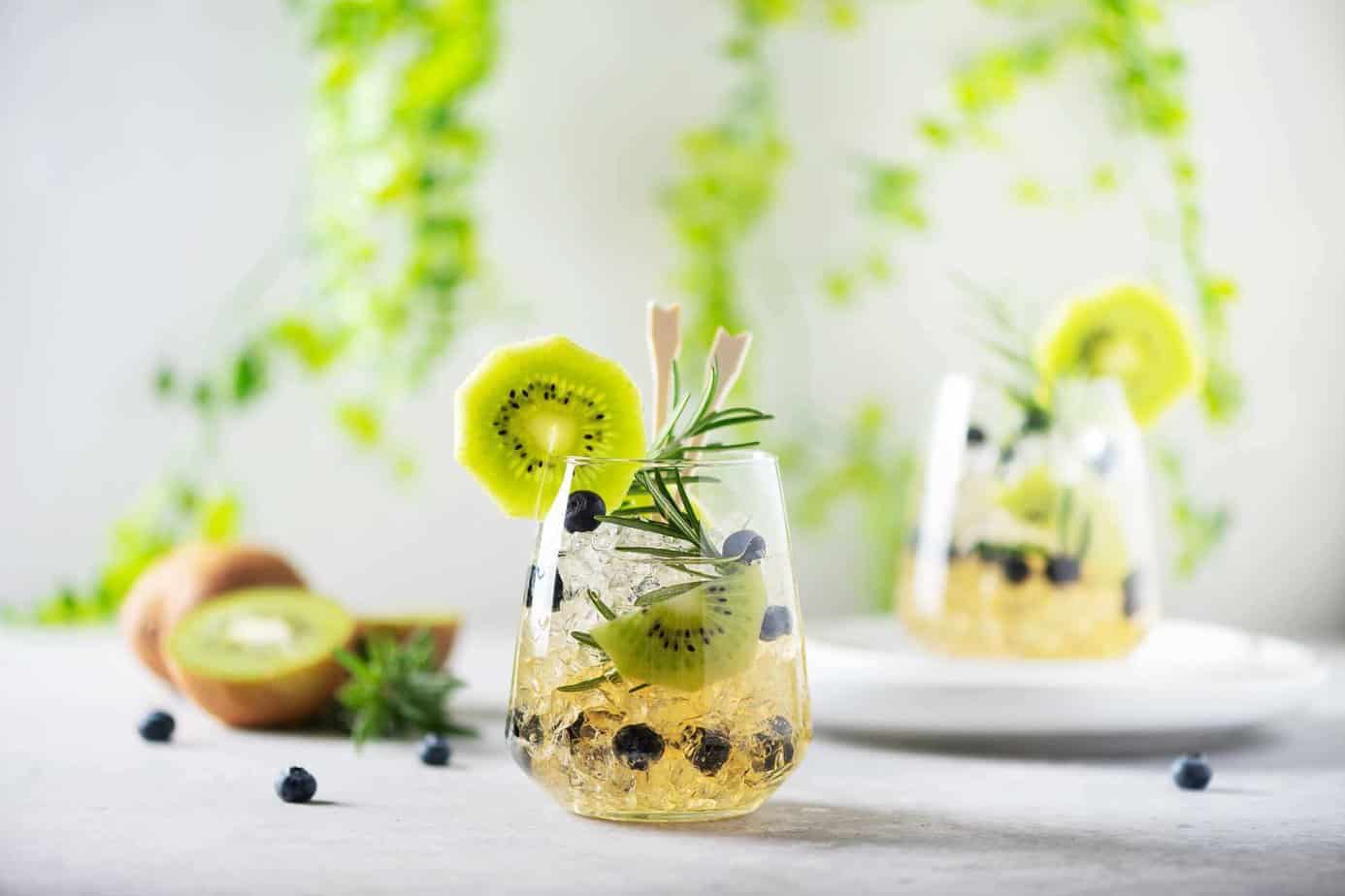 cocktail decorated with kiwi fruit in Margaret River