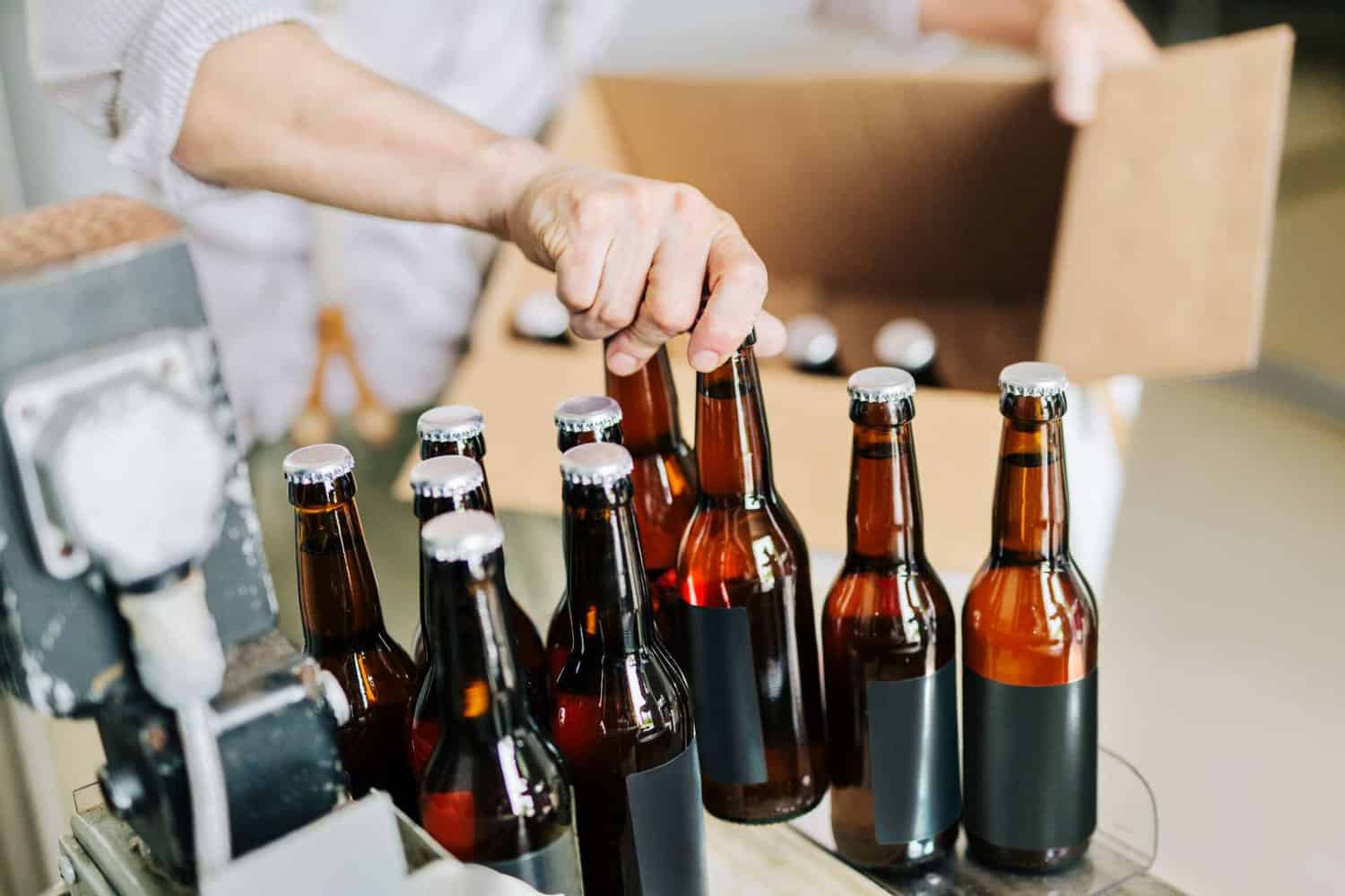 a storeperson bottling beer in Margaret River