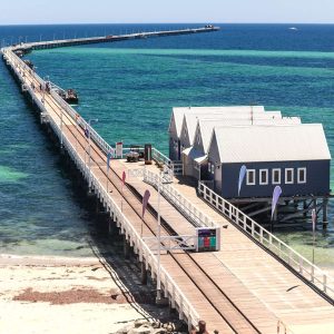 image of busselton jetty from the air