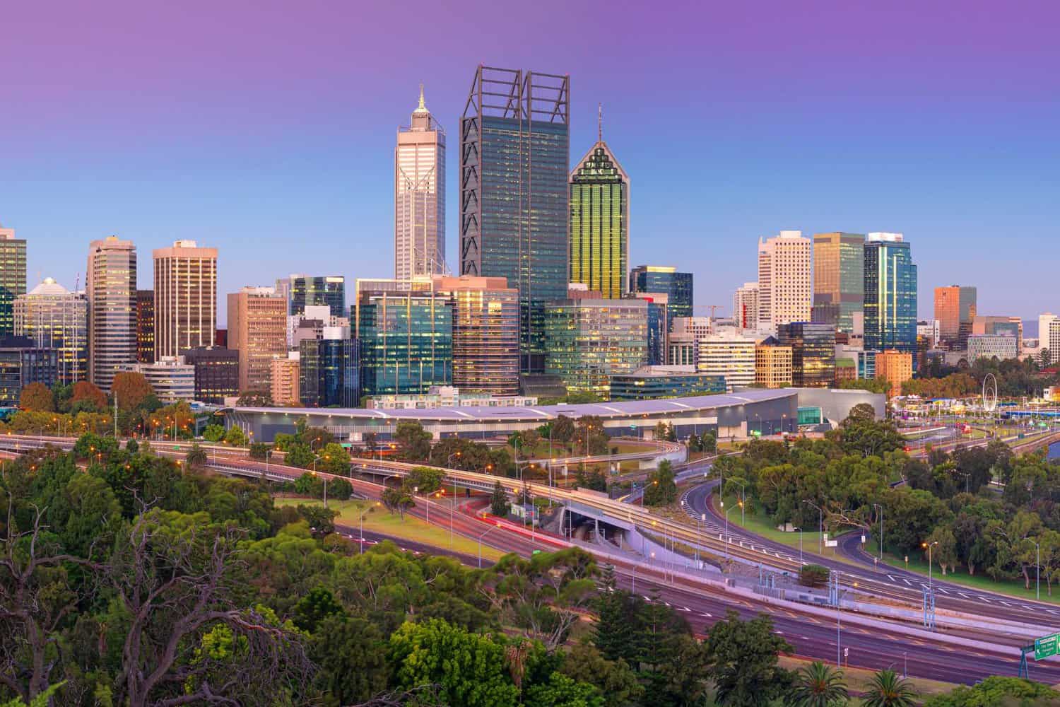 cities in western australia, perth cityscape