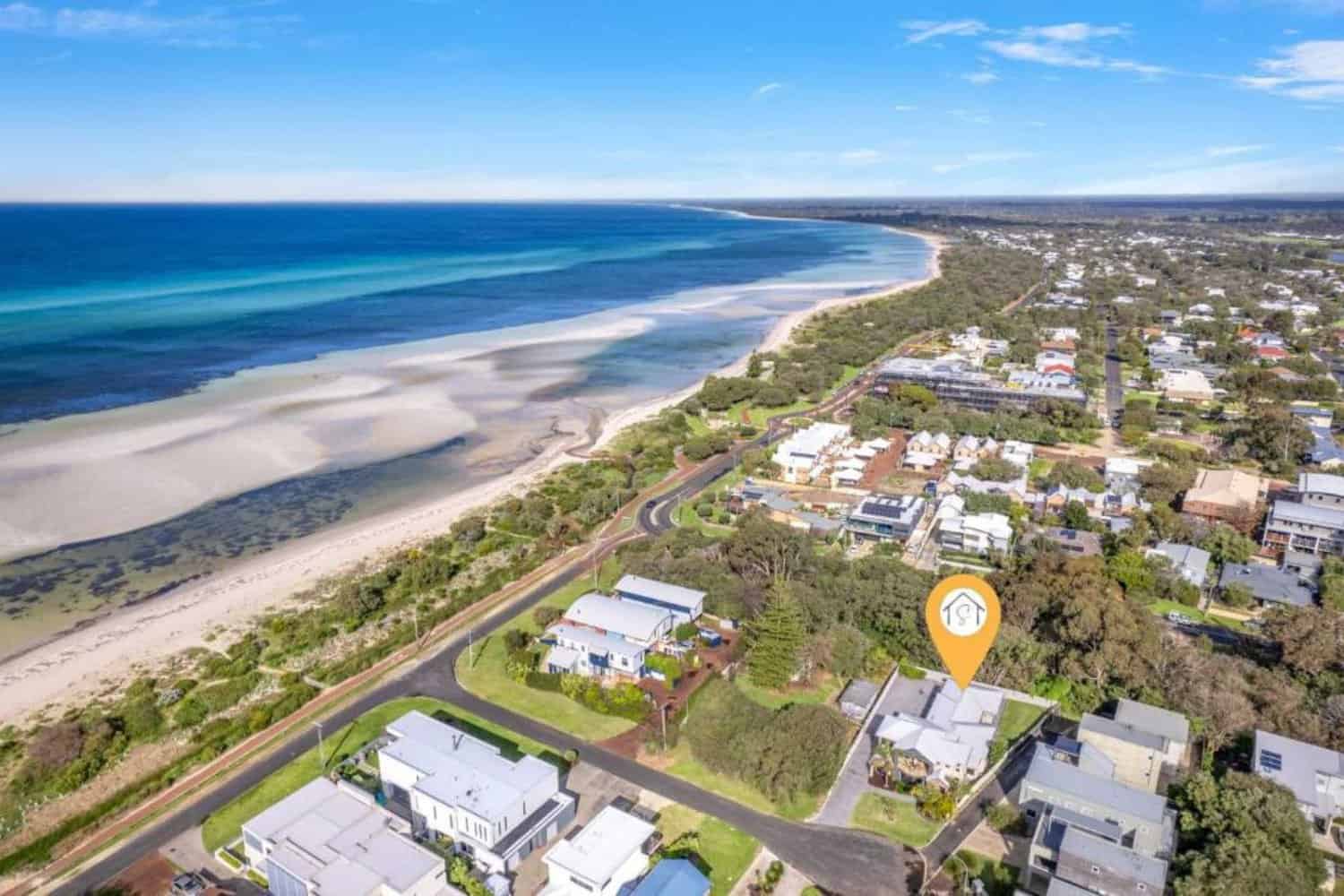 Bird's eye view of Ocean Retreat, luxury holiday houses Dunsborough