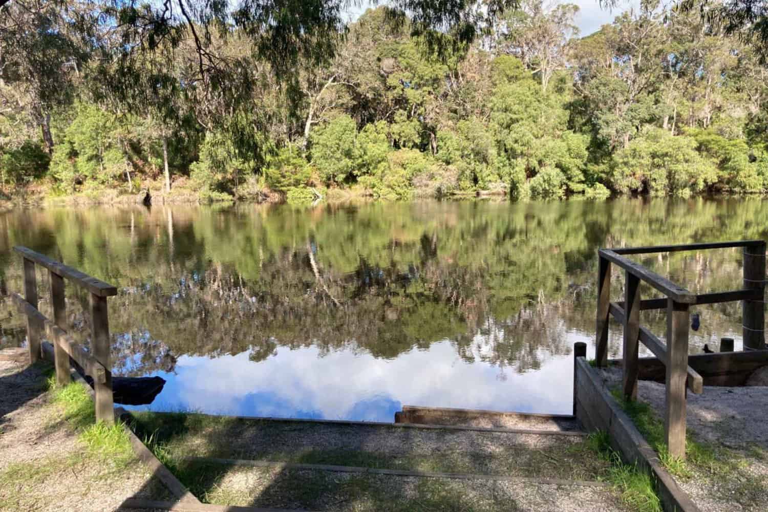 View of the Blackwood RIver from a Margaret River caravan park