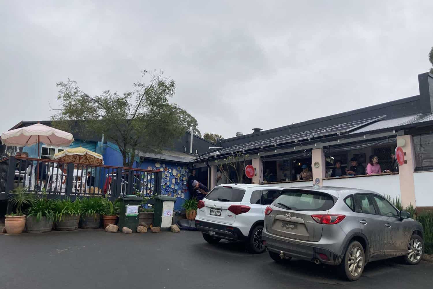 Margaret River Bakery, a popular spot for the best coffee in the region, where patrons enjoy their flavorful brews and tasty treats at outdoor seating.